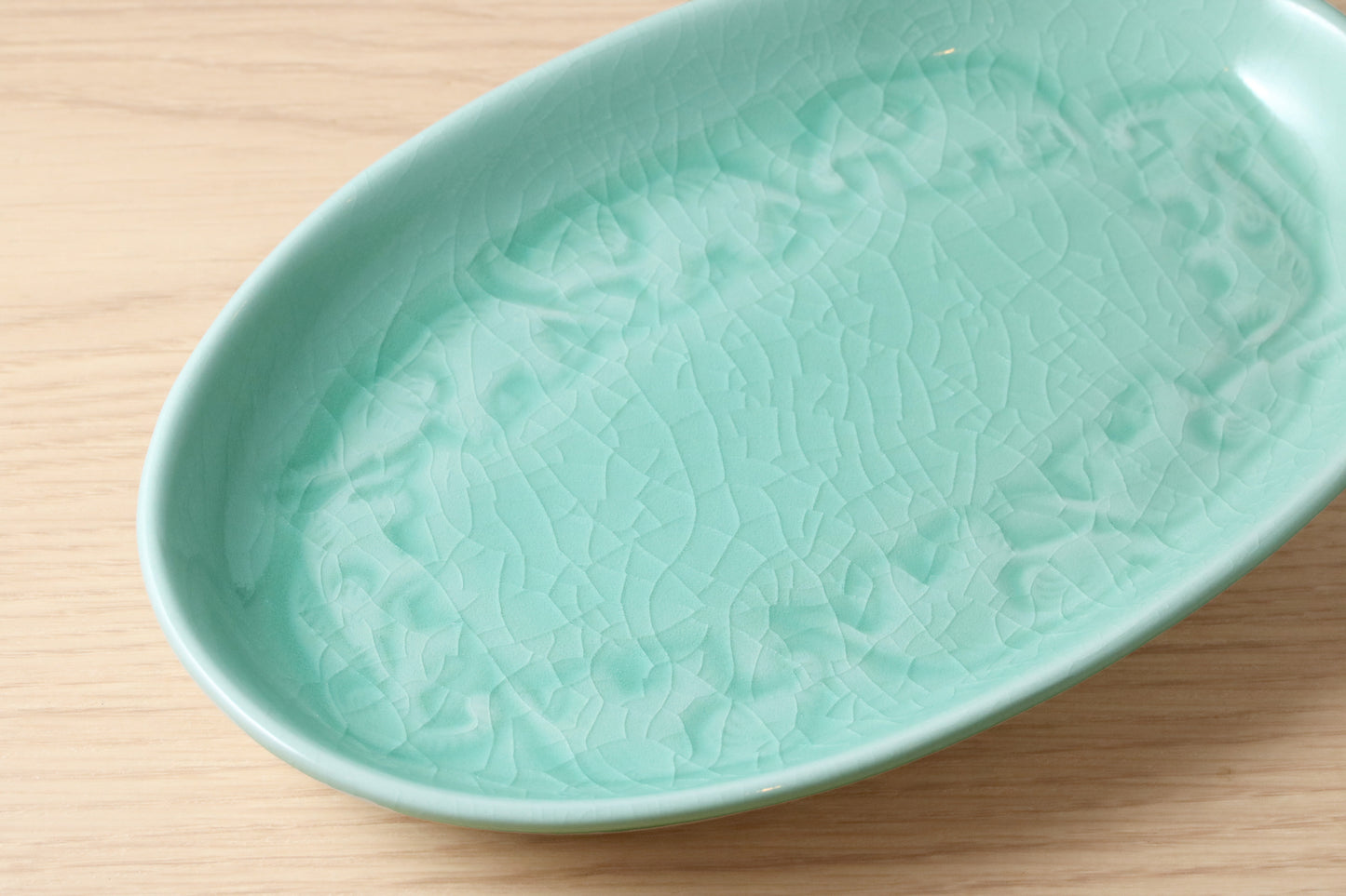 【セラドン焼】ヤム皿　（楕円／小）