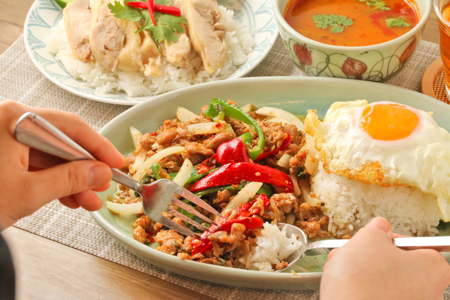 【ジャスミンライス付き】ガパオライス กะเพราไก่พร้อมข้าวสวย