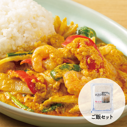 【ジャスミンライス付き】タレーパットポンカリー ทะเลผัดผงกะหรี่พร้อมข้าวสวย